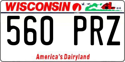 WI license plate 560PRZ
