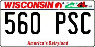 WI license plate 560PSC