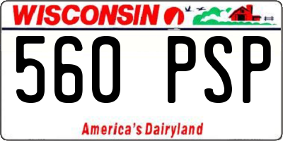 WI license plate 560PSP