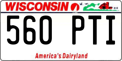 WI license plate 560PTI