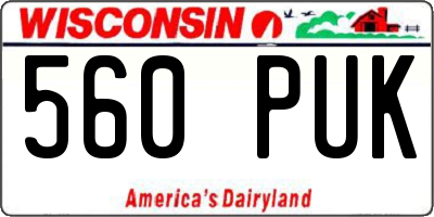 WI license plate 560PUK