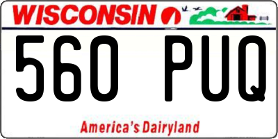WI license plate 560PUQ