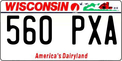 WI license plate 560PXA
