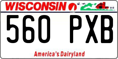 WI license plate 560PXB