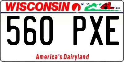 WI license plate 560PXE