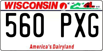 WI license plate 560PXG