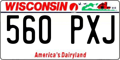 WI license plate 560PXJ
