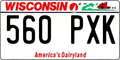 WI license plate 560PXK