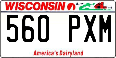 WI license plate 560PXM