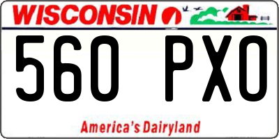 WI license plate 560PXO