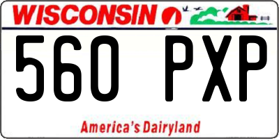WI license plate 560PXP