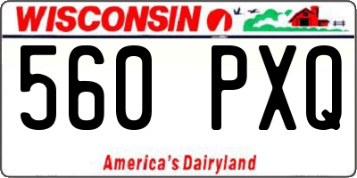 WI license plate 560PXQ