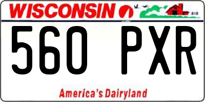 WI license plate 560PXR
