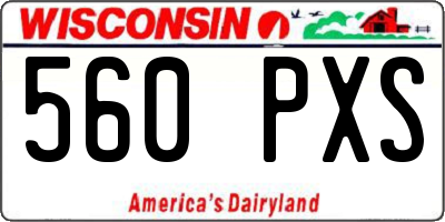 WI license plate 560PXS