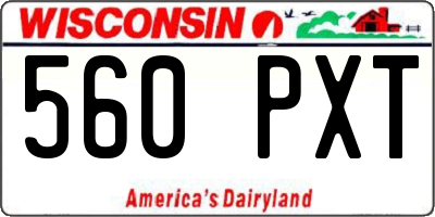 WI license plate 560PXT