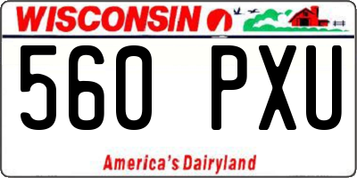 WI license plate 560PXU