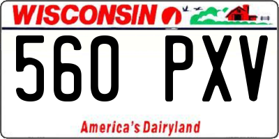 WI license plate 560PXV