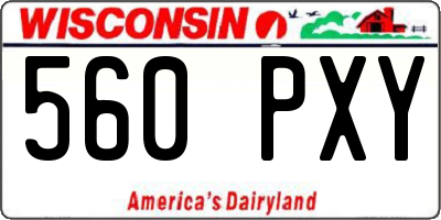 WI license plate 560PXY
