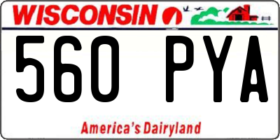 WI license plate 560PYA
