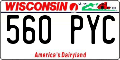 WI license plate 560PYC