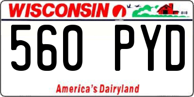 WI license plate 560PYD