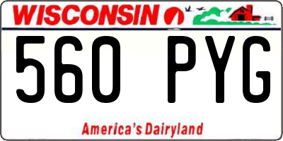 WI license plate 560PYG
