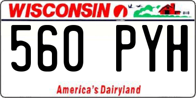 WI license plate 560PYH