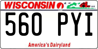 WI license plate 560PYI