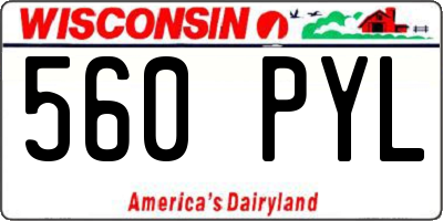 WI license plate 560PYL