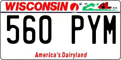 WI license plate 560PYM