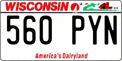 WI license plate 560PYN