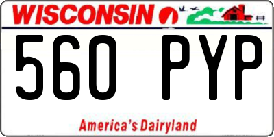 WI license plate 560PYP
