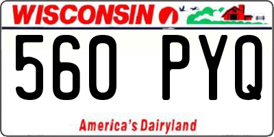 WI license plate 560PYQ