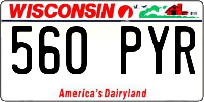 WI license plate 560PYR