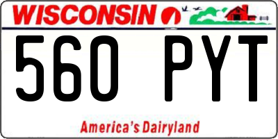 WI license plate 560PYT