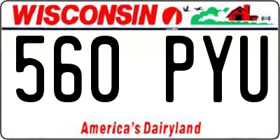 WI license plate 560PYU