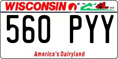 WI license plate 560PYY