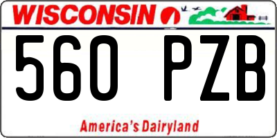 WI license plate 560PZB
