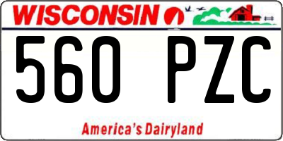 WI license plate 560PZC