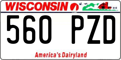 WI license plate 560PZD