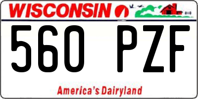 WI license plate 560PZF