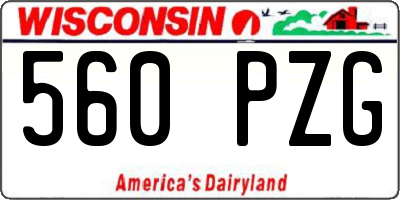 WI license plate 560PZG
