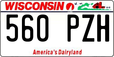 WI license plate 560PZH