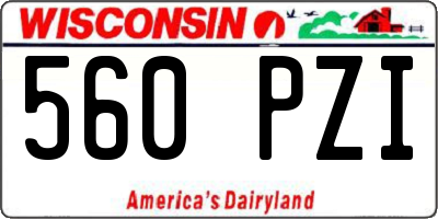 WI license plate 560PZI