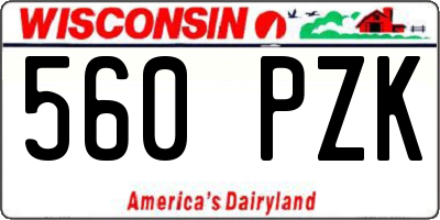 WI license plate 560PZK