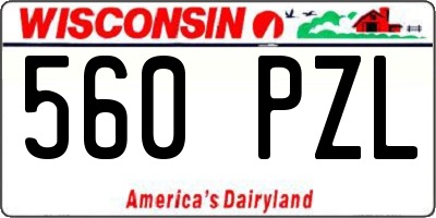 WI license plate 560PZL