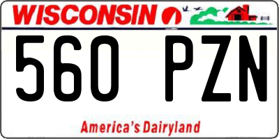 WI license plate 560PZN