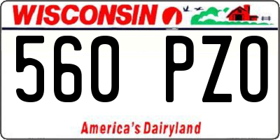 WI license plate 560PZO