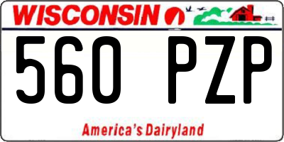 WI license plate 560PZP