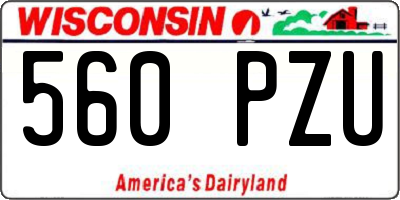 WI license plate 560PZU